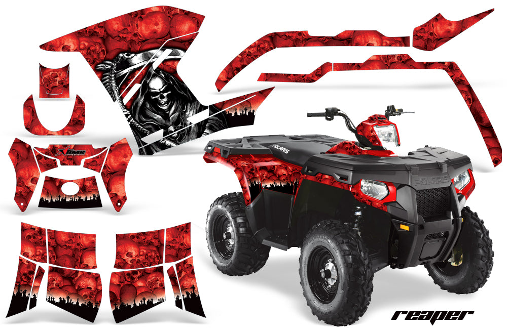 ATV Graphics Kit Decal Sticker Wrap For Polaris Sportsman 500/800 2011-2015 REAPER RED-atv motorcycle utv parts accessories gear helmets jackets gloves pantsAll Terrain Depot