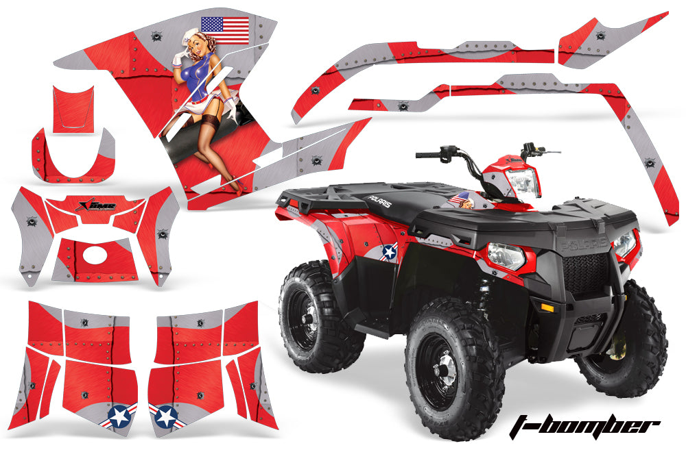 ATV Graphics Kit Decal Sticker Wrap For Polaris Sportsman 500/800 2011-2015 TBOMBER RED-atv motorcycle utv parts accessories gear helmets jackets gloves pantsAll Terrain Depot