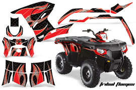 ATV Graphics Kit Decal Sticker Wrap For Polaris Sportsman 500/800 2011-2015 TRIBAL RED BLACK-atv motorcycle utv parts accessories gear helmets jackets gloves pantsAll Terrain Depot