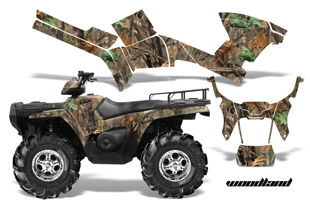 ATV Graphics Kit Decal Sticker Wrap For Polaris Sportsman 500/800 2005-2010 WOODLAND CAMO-atv motorcycle utv parts accessories gear helmets jackets gloves pantsAll Terrain Depot