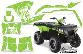 ATV Graphics Kit Decal Sticker Wrap For Polaris Sportsman 500/800 2011-2015 RELOADED WHITE GREEN-atv motorcycle utv parts accessories gear helmets jackets gloves pantsAll Terrain Depot