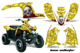ATV Graphics Kit Decal Sticker Wrap For Polaris Scrambler 2010-2012 BONES YELLOW