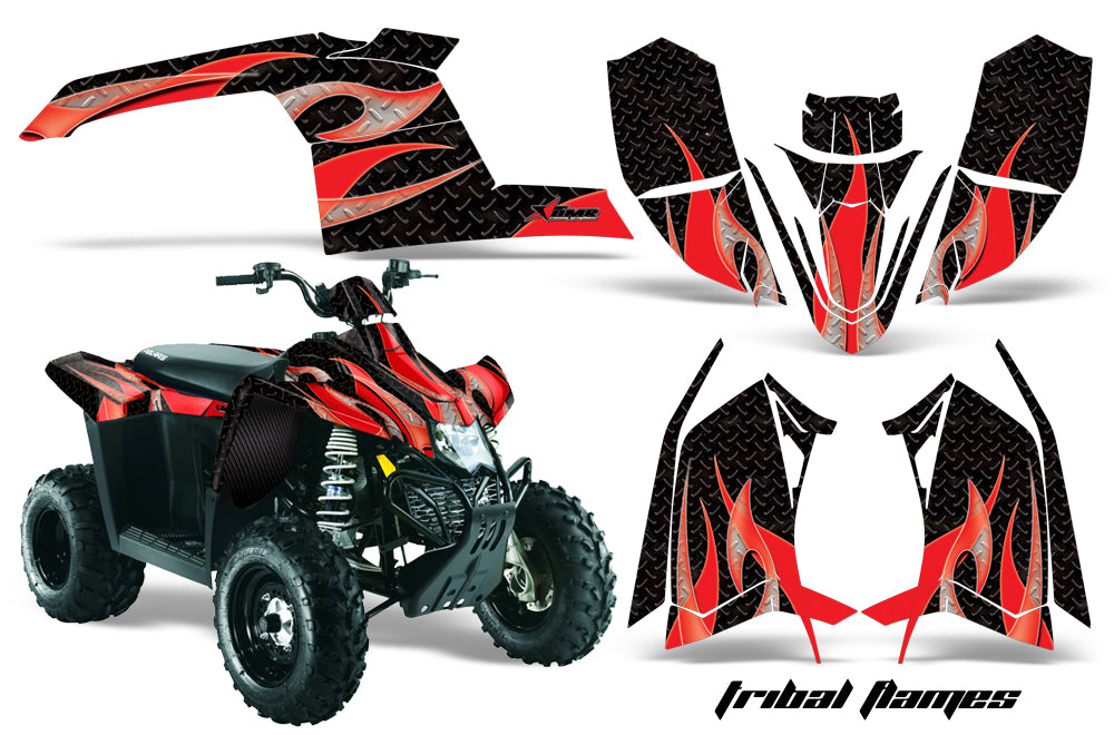 ATV Graphics Kit Decal Sticker Wrap For Polaris Scrambler 2010-2012 TRIBAL RED BLACK-atv motorcycle utv parts accessories gear helmets jackets gloves pantsAll Terrain Depot