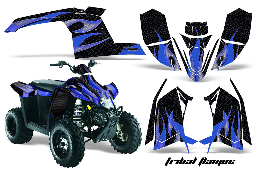 ATV Graphics Kit Decal Sticker Wrap For Polaris Scrambler 2010-2012 TRIBAL BLUE BLACK-atv motorcycle utv parts accessories gear helmets jackets gloves pantsAll Terrain Depot