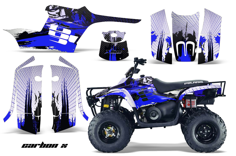 ATV Graphics Kit Decal Sticker Wrap For Polaris Trail Boss 330 2004-2009 CARBONX BLUE-atv motorcycle utv parts accessories gear helmets jackets gloves pantsAll Terrain Depot