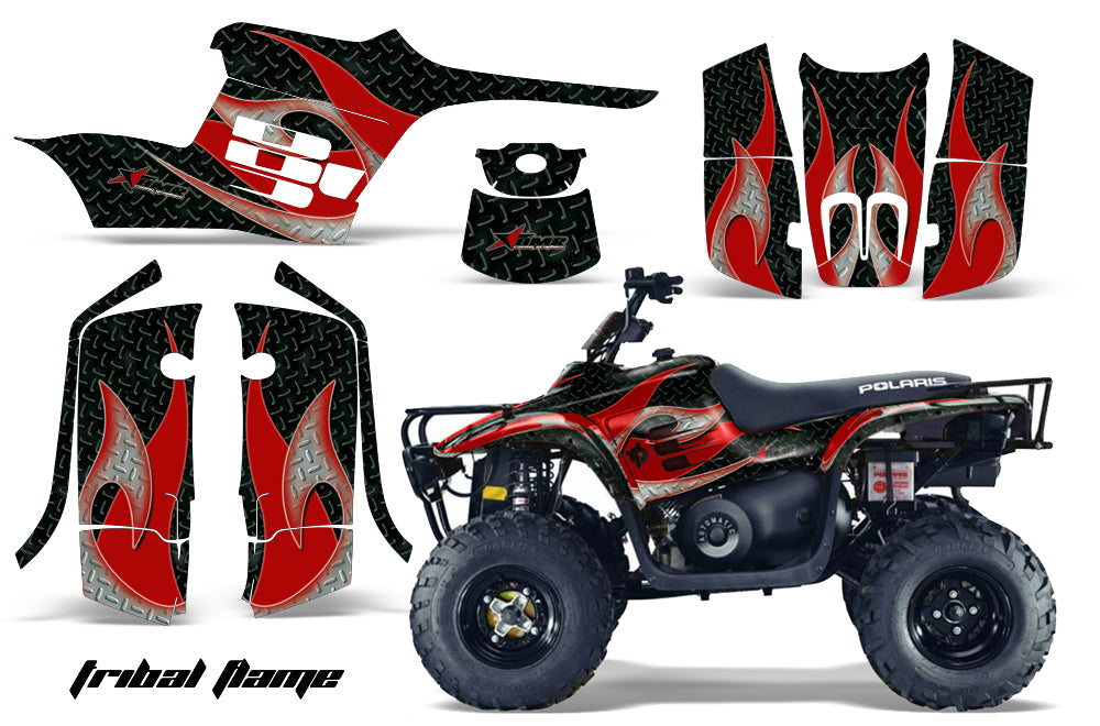 ATV Graphics Kit Decal Sticker Wrap For Polaris Trail Boss 330 2004-2009 TRIBAL RED BLACK-atv motorcycle utv parts accessories gear helmets jackets gloves pantsAll Terrain Depot