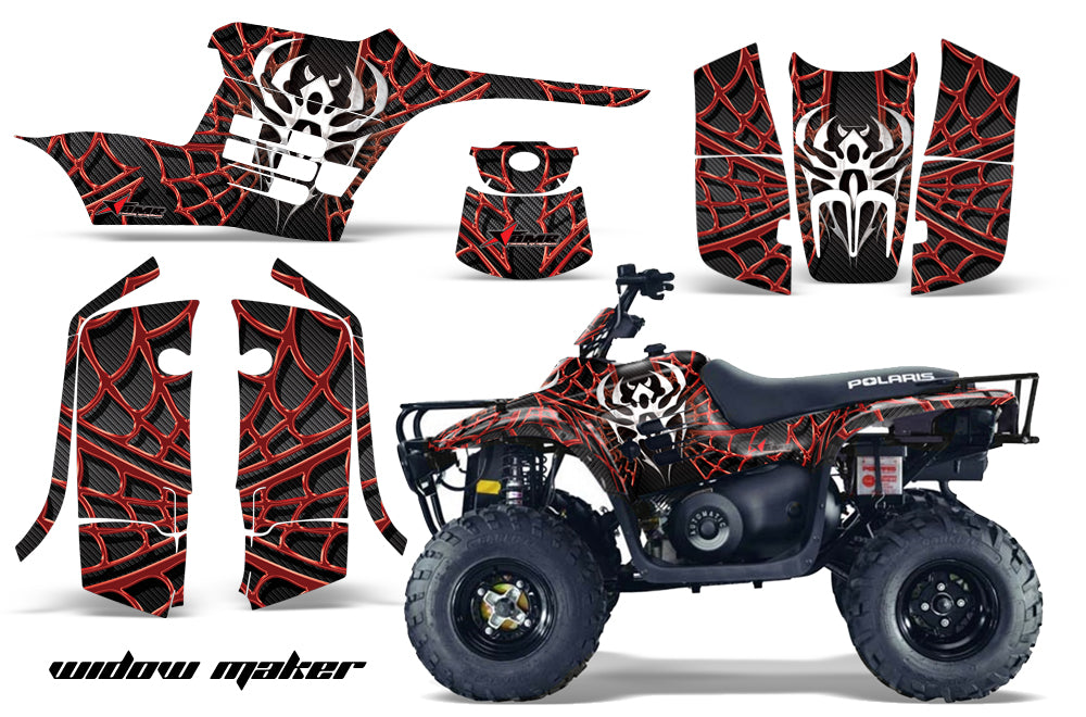 ATV Graphics Kit Decal Sticker Wrap For Polaris Trail Boss 330 2004-2009 WIDOW RED BLACK-atv motorcycle utv parts accessories gear helmets jackets gloves pantsAll Terrain Depot