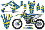 Dirt Bike Graphics Kit Decal Sticker Wrap For Suzuki RMZ450 2018+ DIGICAMO BLUE YELLOW