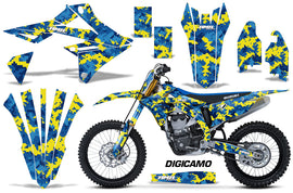 Graphics Kit Decal Sticker Wrap + # Plates For Suzuki RMZ450 2018+ DIGICAMO BLUE YELLOW-atv motorcycle utv parts accessories gear helmets jackets gloves pantsAll Terrain Depot