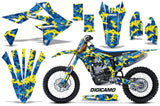 Graphics Kit Decal Sticker Wrap + # Plates For Suzuki RMZ450 2018+ DIGICAMO BLUE YELLOW