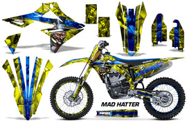 Graphics Kit Decal Sticker Wrap + # Plates For Suzuki RMZ450 2018+ HATTER BLUE YELLOW-atv motorcycle utv parts accessories gear helmets jackets gloves pantsAll Terrain Depot
