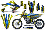 Graphics Kit Decal Sticker Wrap + # Plates For Suzuki RMZ450 2018+ HATTER BLUE YELLOW