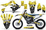 Dirt Bike Graphics Kit Decal Sticker Wrap For Suzuki RMZ450 2018+ REAPER YELLOW