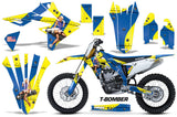 Dirt Bike Graphics Kit Decal Sticker Wrap For Suzuki RMZ450 2018+ TBOMBER YELLOW BLUE