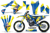 Graphics Kit Decal Sticker Wrap + # Plates For Suzuki RMZ450 2018+ TBOMBER YELLOW BLUE