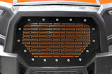 1 Piece Steel Grille for Polaris RZR 1000 2015-2017 - BRICKS w/ ORANGE ACRYLIC UNDERLAY