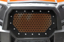 Load image into Gallery viewer, 1 Piece Steel Grille for Polaris RZR 1000 2015-2017 - HEX w/ ORANGE ACRYLIC UNDERLAY-atv motorcycle utv parts accessories gear helmets jackets gloves pantsAll Terrain Depot