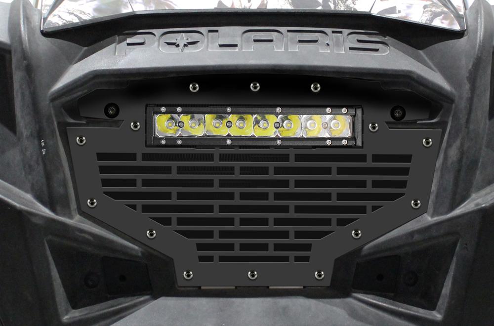 1 Piece Steel Grille for Polaris RZR 900-800 - BRICKS WITH LED LIGHT BAR-atv motorcycle utv parts accessories gear helmets jackets gloves pantsAll Terrain Depot