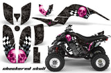 ATV Graphics Kit Quad Decal Sticker Wrap For Yamaha Raptor 700 2006-2012 CHECKERED PINK BLACK