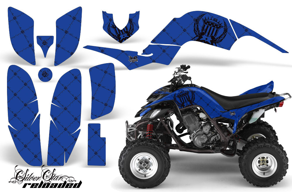 ATV Decal Graphics Kit Quad Sticker Wrap For Yamaha Raptor 660 2001-2005 RELOADED BLACK BLUE-atv motorcycle utv parts accessories gear helmets jackets gloves pantsAll Terrain Depot