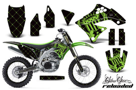 Graphics Kit Decal Sticker Wrap + # Plates For Kawasaki KXF450 2009-2011 RELOADED GREEN BLACK-atv motorcycle utv parts accessories gear helmets jackets gloves pantsAll Terrain Depot