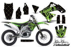 Dirt Bike Decal Graphics Kit Sticker Wrap For Kawasaki KXF450 2009-2011 RELOADED GREEN BLACK-atv motorcycle utv parts accessories gear helmets jackets gloves pantsAll Terrain Depot
