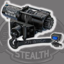 Load image into Gallery viewer, Honda Rancher TRX420 FA SE25 Stealth 2500 lb Synthetic Rope Winch kit by KFI