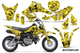 Dirt Bike Graphics Kit Decal Sticker Wrap For Suzuki DRZ70 2008-2016 BUTTERFLIES BLACK YELLOW