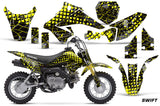 Dirt Bike Graphics Kit Decal Sticker Wrap For Suzuki DRZ70 2008-2016 SWIFT YELLOW BLACK