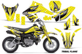 Dirt Bike Graphics Kit Decal Sticker Wrap For Suzuki DRZ70 2008-2016 TRIBAL BLACK YELLOW