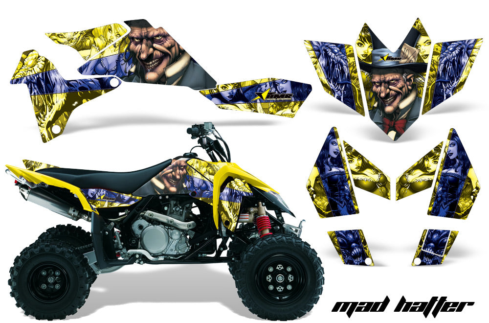 ATV Graphics Kit Quad Decal Sticker Wrap For Suzuki LTR450 2006-2009 HATTER YELLOW BLACK-atv motorcycle utv parts accessories gear helmets jackets gloves pantsAll Terrain Depot