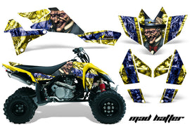 ATV Graphics Kit Quad Decal Sticker Wrap For Suzuki LTR450 2006-2009 HATTER YELLOW BLACK-atv motorcycle utv parts accessories gear helmets jackets gloves pantsAll Terrain Depot