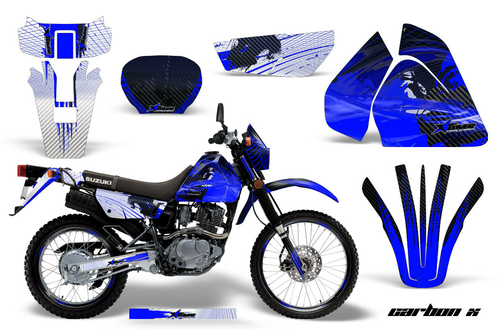 Graphics Kit Decal Sticker Wrap + # Plates For Suzuki DRZ200SE 1996-2009 CARBONX BLUE-atv motorcycle utv parts accessories gear helmets jackets gloves pantsAll Terrain Depot