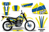 Dirt Bike Graphics Kit Decal Sticker Wrap For Suzuki DRZ200SE 1996-2009 DIAMOND RACE BLUE YELLOW
