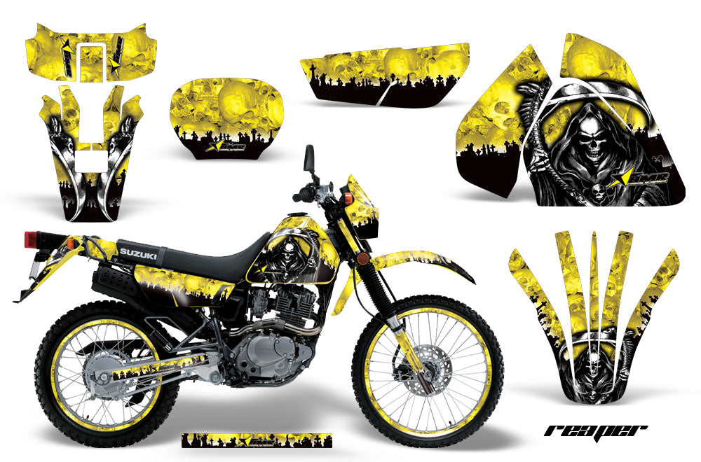 Graphics Kit Decal Sticker Wrap + # Plates For Suzuki DRZ200SE 1996-2009 REAPER YELLOW-atv motorcycle utv parts accessories gear helmets jackets gloves pantsAll Terrain Depot