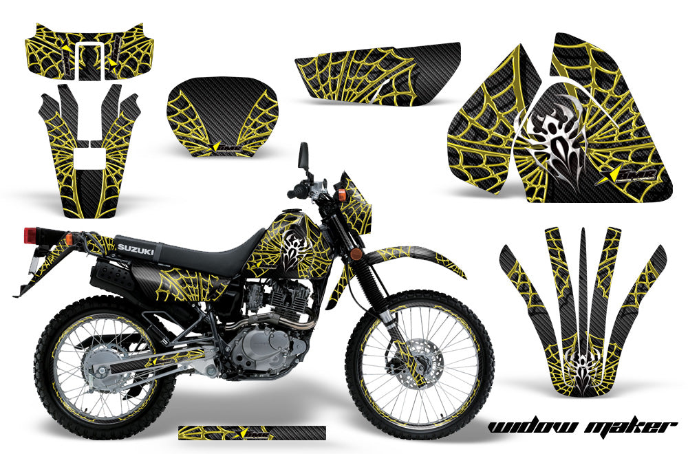 Graphics Kit Decal Sticker Wrap + # Plates For Suzuki DRZ200SE 1996-2009 WIDOW YELLOW BLACK-atv motorcycle utv parts accessories gear helmets jackets gloves pantsAll Terrain Depot