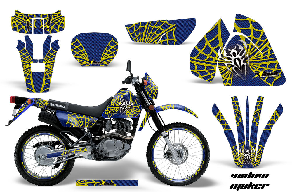 Graphics Kit Decal Sticker Wrap + # Plates For Suzuki DRZ200SE 1996-2009 WIDOW YELLOW BLUE-atv motorcycle utv parts accessories gear helmets jackets gloves pantsAll Terrain Depot