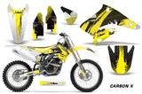 Dirt Bike Graphics Kit Decal Sticker Wrap For Suzuki RMZ250 2004-2006 CARBONX YELLOW