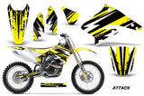 Dirt Bike Graphics Kit Decal Sticker Wrap For Suzuki RMZ250 2004-2006 ATTACK YELLOW