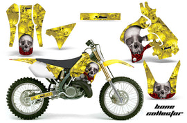 Dirt Bike Graphics Kit Decal Sticker Wrap For Suzuki RM125 1996-1998 BONES YELLOW-atv motorcycle utv parts accessories gear helmets jackets gloves pantsAll Terrain Depot