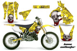 Dirt Bike Graphics Kit Decal Sticker Wrap For Suzuki RM125 1996-1998 BONES YELLOW