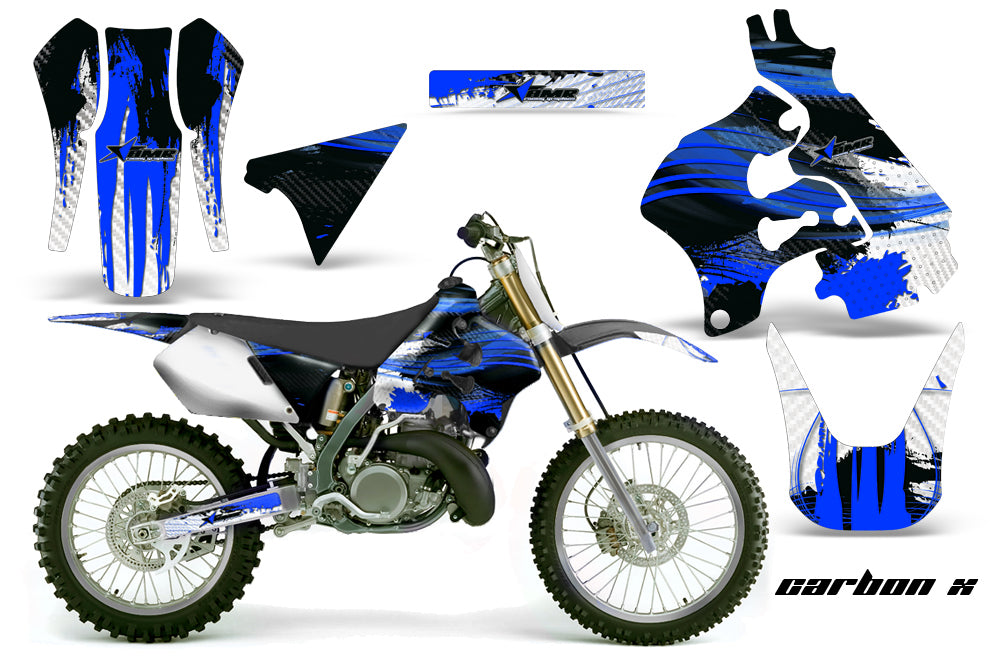 Dirt Bike Graphics Kit Decal Sticker Wrap For Suzuki RM125 1996-1998 CARBONX BLUE-atv motorcycle utv parts accessories gear helmets jackets gloves pantsAll Terrain Depot