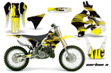 Dirt Bike Graphics Kit Decal Sticker Wrap For Suzuki RM125 1996-1998 CARBONX YELLOW