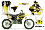 Graphics Kit Decal Sticker Wrap + # Plates For Suzuki RM125 1996-1998 CARBONX YELLOW
