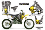 Dirt Bike Graphics Kit Decal Sticker Wrap For Suzuki RM125 1996-1998 CHECKERED YELLOW SILVER