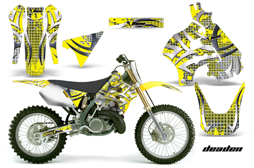 Dirt Bike Graphics Kit Decal Sticker Wrap For Suzuki RM125 1996-1998 DEADEN YELLOW-atv motorcycle utv parts accessories gear helmets jackets gloves pantsAll Terrain Depot