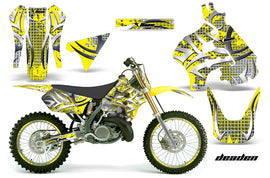 Graphics Kit Decal Sticker Wrap + # Plates For Suzuki RM125 1996-1998 DEADEN YELLOW-atv motorcycle utv parts accessories gear helmets jackets gloves pantsAll Terrain Depot