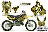 Graphics Kit Decal Sticker Wrap + # Plates For Suzuki RM125 1996-1998 HISH YELLOW