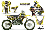 Graphics Kit Decal Sticker Wrap + # Plates For Suzuki RM125 1996-1998 HATTER SILVER YELLOW