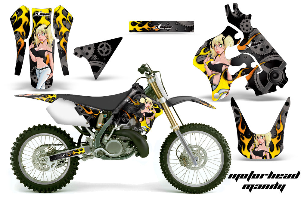 Dirt Bike Graphics Kit Decal Sticker Wrap For Suzuki RM125 1996-1998 MOTO MANDY BLACK-atv motorcycle utv parts accessories gear helmets jackets gloves pantsAll Terrain Depot